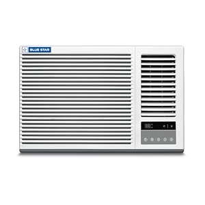 blue star 15 ton 3 star fixed speed window ac copper turbo cool fan modes-autohighmediumlow hydrophilic blue fins dust filters self-diagnosis wfe318p white