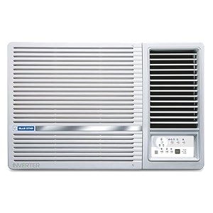 blue star 15 ton 3 star inverter window ac copper turbo cool fan modes-autohighmediumlow hydrophilic blue fins dust filters self-diagnosis wid318l white