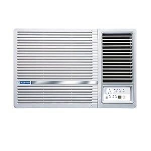 blue star 15 ton 3 star fixed speed window ac copper turbo cool fan modes-autohighmediumlow hydrophilic blue fins dust filters self-diagnosis wfe318p white