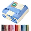 Blue Stripe Blanket Throw Size - Flannel Fleece Luxury Kids Blanket
