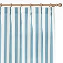THREE GIRLS Navy Blue Striped Pinch Pleated Curtains 84 Inch, 2 Panels