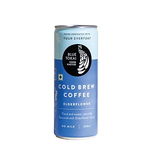 blue tokai coffee roasters elder flower brew can 250ml  ready to drink coffee  100 arabica beans  specialty coffee  pack of 1
