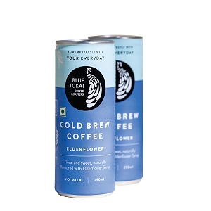 blue tokai coffee roasters elder flower brew can 250ml  ready to drink coffee  100 arabica beans  specialty coffee  pack of 2 250ml x 2