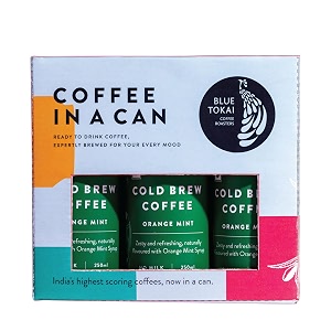 blue tokai coffee roasters orange mint brew can 250ml  ready to drink coffee  fruity and punchy coffee  100 arabica coffee  pack of 6 250ml x 6