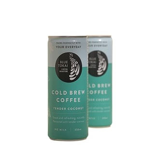 blue tokai coffee roasters tender coconut cold brew can 250ml  ready to drink coffee  pack of 2  100 arabica coffee  specialty coffee  250ml x 2