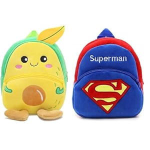 blue tree cute boy39s and girl39s plush bag medium quality full embroidery designs mini travel backpack mango mango-superman