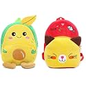 blue tree Cute Boy's and Girl's Plush Bag Medium Quality Full Embroidery Designs Mini Travel Backpack Mango (Mango-Red Cat)