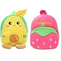 blue tree Cute Boy's and Girl's Plush Bag Medium Quality Full Embroidery Designs Mini Travel Backpack Mango (Mango-Pink Stawberry)