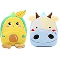 blue tree Cute Boy's and Girl's Plush Bag Medium Quality Full Embroidery Designs Mini Travel Backpack Mango (Mango-Cow)