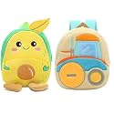 blue tree Cute Boy's and Girl's Plush Bag Medium Quality Full Embroidery Designs Mini Travel Backpack Mango (Mango-Forklift Truck)