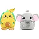 blue tree Cute Boy's and Girl's Plush Bag Medium Quality Full Embroidery Designs Mini Travel Backpack Mango (Mango-Baby Elephant)