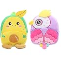 blue tree Cute Boy's and Girl's Plush Bag Medium Quality Full Embroidery Designs Mini Travel Backpack Mango (Mango-Pink OWL)