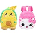 blue tree Cute Boy's and Girl's Plush Bag Medium Quality Full Embroidery Designs Mini Travel Backpack Mango (Mango-Pink Angel)