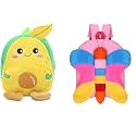 blue tree Cute Boy's and Girl's Plush Bag Medium Quality Full Embroidery Designs Mini Travel Backpack Mango (Mango-pink Butter)