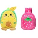 blue tree Cute Boy's and Girl's Plush Bag Medium Quality Full Embroidery Designs Mini Travel Backpack Mango (Mango-New pink Stawberry)