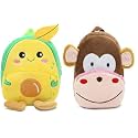 blue tree Cute Boy's and Girl's Plush Bag Medium Quality Full Embroidery Designs Mini Travel Backpack Mango (Mango-Monky)