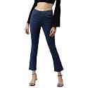 Blue wash 5-Pocket high-Rise Cropped Bootcut Jeans