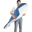 Blue Whale Stuffed Animal Plush - Giant 59'' Soft Whale Body Pillow with Removable Washable Cover, Cute Stuffed Whale Toy, Plush Whale Throw Pillow Gift for Kids, Girls, and Boys