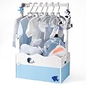 GiftAmaz Blue Wooden Baby Shower Crate Closet, Personalized Baby Basket
