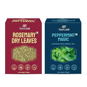 teafloor 100 dried rosemary leavespeppermint magic tea 250g a tea combo for bloating gas relief and immunity boosting hair growth and food seasoning water amp oil 