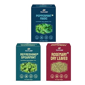 teafloor dried rosemary 150grefreshing spearmint 100gpeppermint magic 100g 350 cupsa 100 naturalcaffeine-free herbal tea for pcodpcoshair growth and foodno additivesno glutenvegan