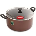 Blueberry's 2.5-Litre 20-cm Nonstick Heavy Dum Biriyani Pot Handi Cooker Pot with Glass Lid - high Grade Aluminum with Induction Base and Gas Stove Compatible, 1-Year Warranty (2.5-Liter)