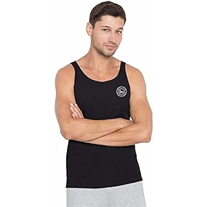 BLUECON Mens Solid Regular fit Vest Black