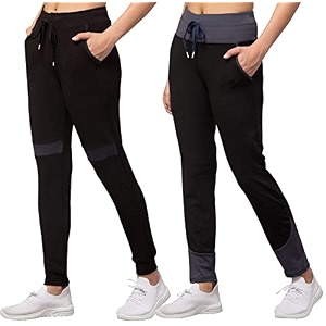 BLUECON Womens Slim Fit Polyester Trackpants Combo