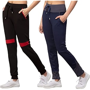 BLUECON Womens Slim Fit Polyester Trackpants Combo