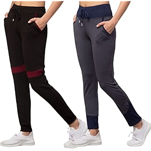 BLUECON Womens Slim Fit Polyester Trackpants Combo