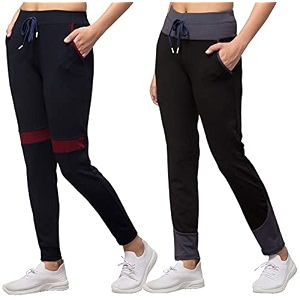 BLUECON Womens Slim Fit Polyester Trackpants Combo