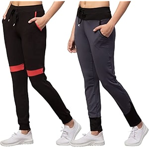 BLUECON Womens Slim Fit Polyester Trackpants Combo