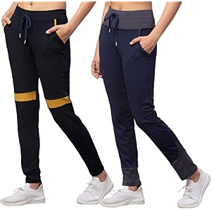 BLUECON Womens Slim Fit Polyester Trackpants Combo