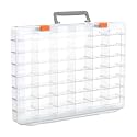Bluedale 48 Grids Large Plastic Organizer Box with Adjustable Dividers, Beads Storage Containers Compartment Tackle Box Case for Crafts Hobby Small Parts Fishing Seeds Jewelry (Transparent)