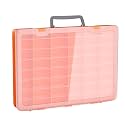 48 Grids Large Plastic Organizer Box with Adjustable Dividers, Beads Storage Containers Compartment Tackle Box Case for Crafts Hobby Small Parts Fishing Seeds Jewelry (Orange)