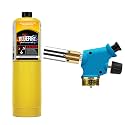 BLUEFIRE Handy Cyclone Torch Kit with MAPP Cylinder Push Button Trigger Start Nozzle Head Fuel by Propane MAPP MAP PRO Gas Welding Soldering Brazing Cooking Glass Beads DIY