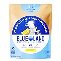 BLUELAND 100% Plastic-Free Dishwasher Detergent Tablets, 36ct, Lemon Zest