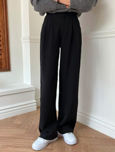 bluelock women straight fit black cotton blend trousers