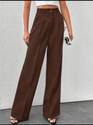 BLUELOCK Women Straight Fit Brown Cotton Blend Trousers