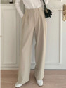 BLUELOCK Women Straight Fit Cream Cotton Blend Trousers