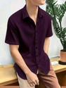 BlueMatrix Men Regular Fit Solid Spread Collar Casual Shirt