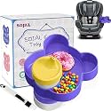 BlueOrigin Car Seat Snack Tray - Travel Tray for Kids Car Seat, Stroller, Booster and Anywhere with a Cup Holder, Toddler Road Trip Essentials Food Plate for Snacks, Toys, Entertainment (Purple)