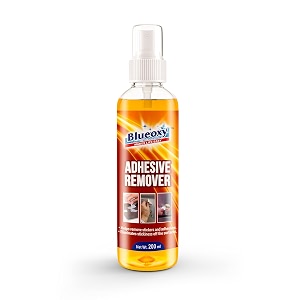 blueoxy adhesive remover spray  used to remove gum glue stickers adhesives for car glass fridge door any metal surface  car glass sticker remover spray  ecological formulation  200 ml  qty 1