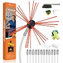 Bluesea 39FT Ergonomic Chimney Sweep Kit, Strong Brush & 12 Flexible Rods