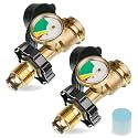 BlueStars [100% Solid Brass] 100 lb Propane Tank Adapter POL Propane Gauge