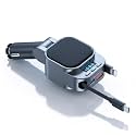 Bluetooth 5.3 Car Adapter, 96W FM Transmitter, 4-in-1 Retractable Charger