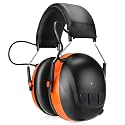 Kalence Bluetooth 6.0 Hearing Protection with 120H Working Time, 30dB Safety Earmuffs, Rechargeable Bluetooth Work Headphones, Ear Protection for Mowing, Workshops, Construction, Snowblowing, Orange