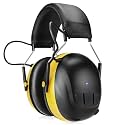Kalence Bluetooth 6.0 Hearing Protection with 120H Working Time, Rechargeable Bluetooth Ear Protection Headphones, 30dB Safety Earmuffs for Lawn Mowing, Workshops, Construction, Snowblowing, Yellow