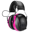 Kalence Bluetooth 6.0 Hearing Protection with 120H Working Time, 30dB Safety Earmuffs, Rechargeable Bluetooth Work Headphones, Ear Protection for Mowing, Workshops, Construction, Snowblowing, Pink