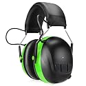 Kalence Bluetooth 6.0 Hearing Protection with 120H Working Time, 30dB Safety Earmuffs, Rechargeable Bluetooth Work Headphones, Ear Protection for Mowing, Workshops, Construction, Snowblowing, Green